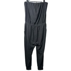 NEW Spiritual Gangster Strapless Harem Jumpsuit Womens L Gray Baggy $108 A43